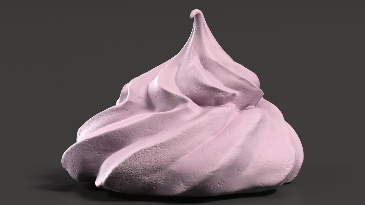 3D model Ice Cream Cone Meringue Cookie Pink