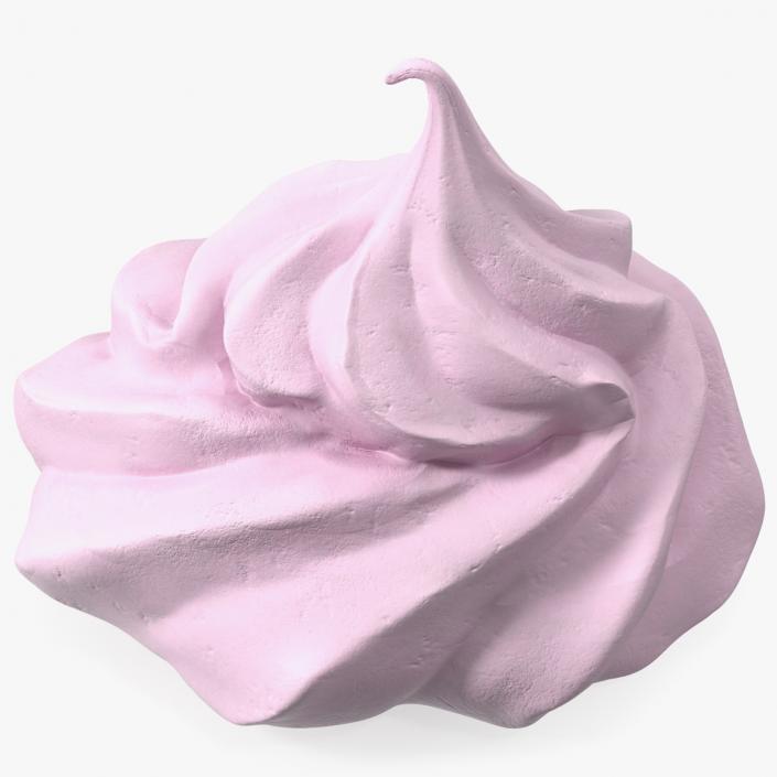 3D model Ice Cream Cone Meringue Cookie Pink