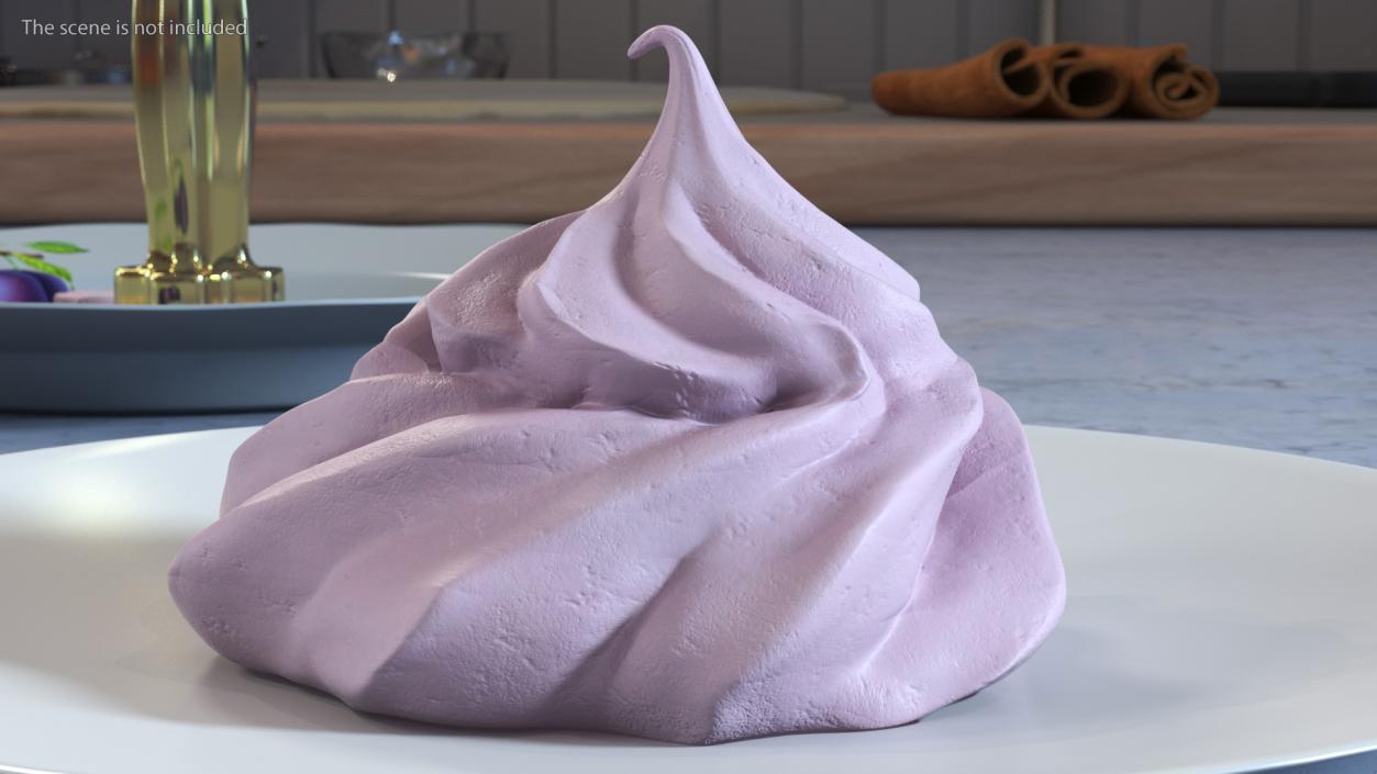 3D model Ice Cream Cone Meringue Cookie Pink