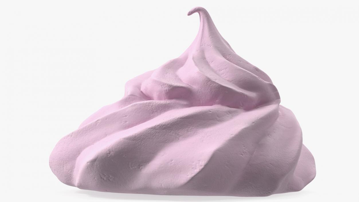 3D model Ice Cream Cone Meringue Cookie Pink