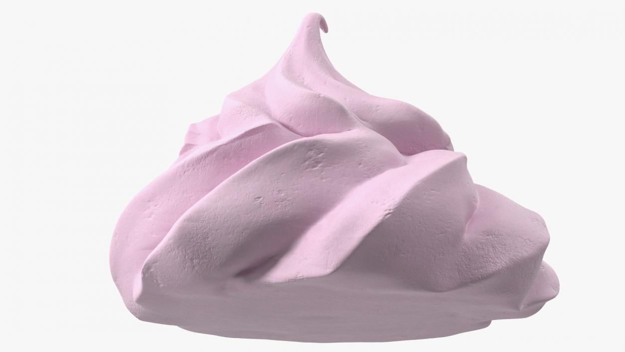 3D model Ice Cream Cone Meringue Cookie Pink