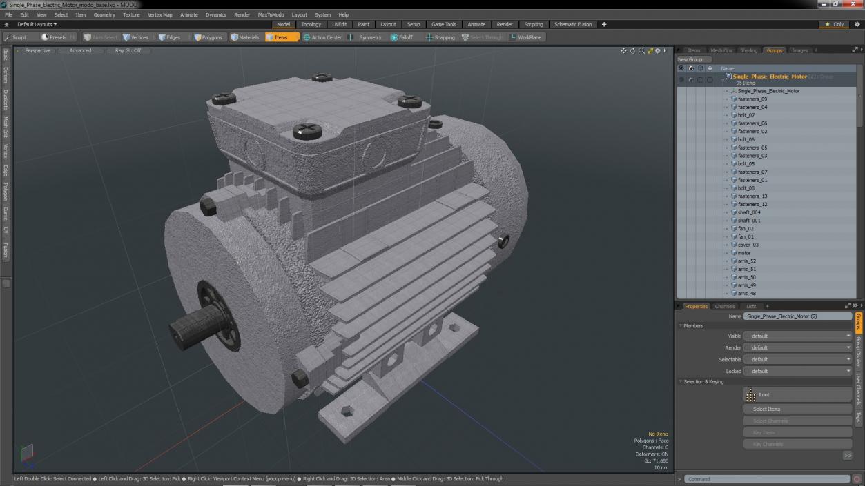 Single Phase Electric Motor 3D