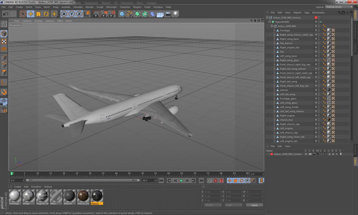 3D Airbus A350-900 Generic model