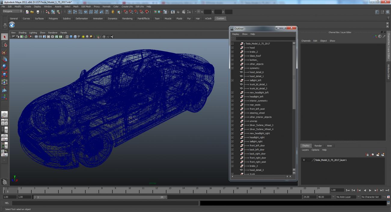 3D Tesla Model S 75 2017