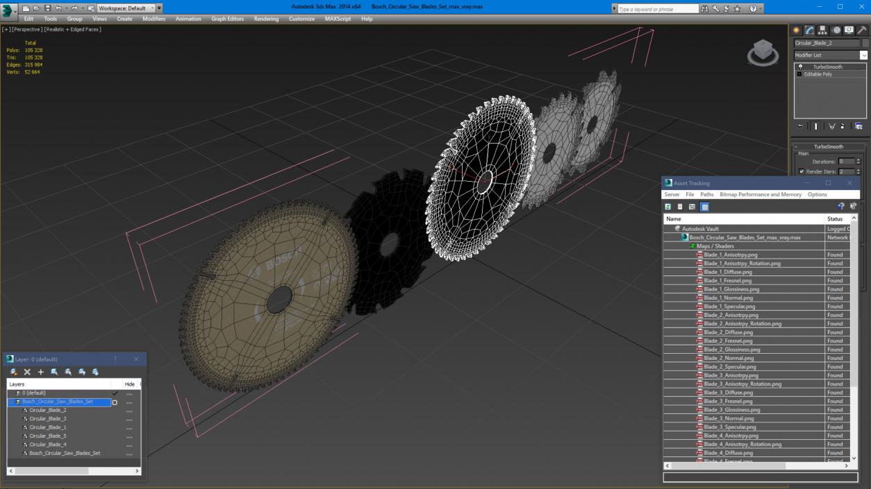 Bosch Circular Saw Blades Set 3D model