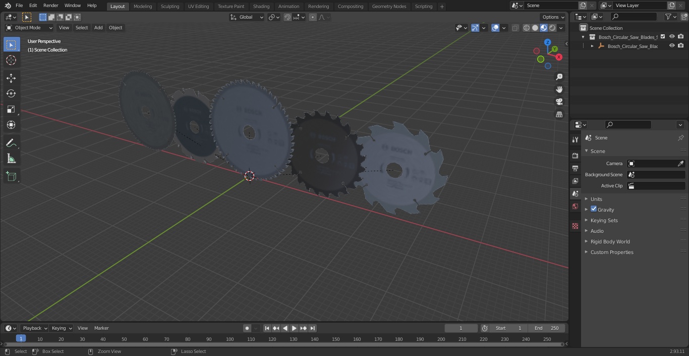 Bosch Circular Saw Blades Set 3D model
