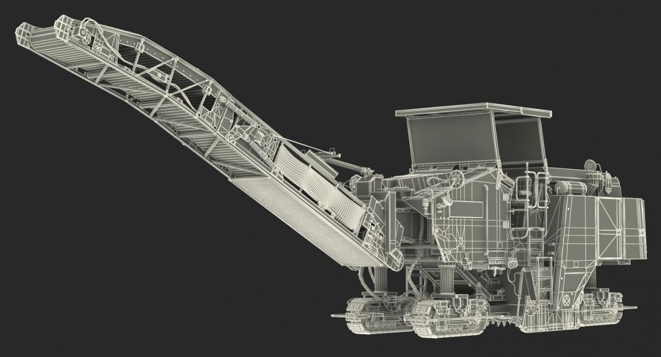 Asphalt Milling Machine Generic Clean Rigged 3D model