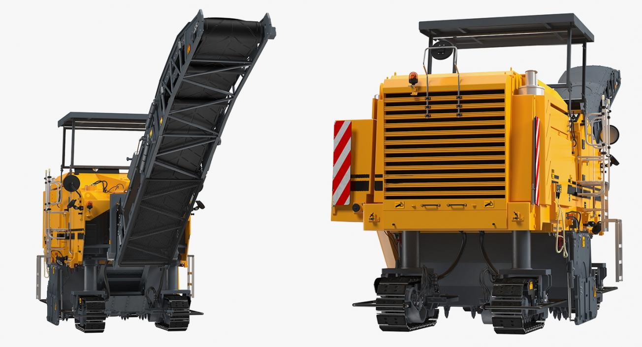 Asphalt Milling Machine Generic Clean Rigged 3D model