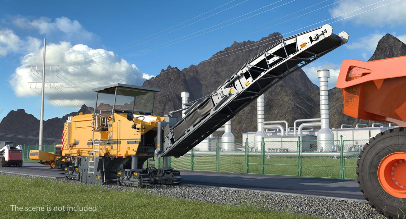 Asphalt Milling Machine Generic Clean Rigged 3D model