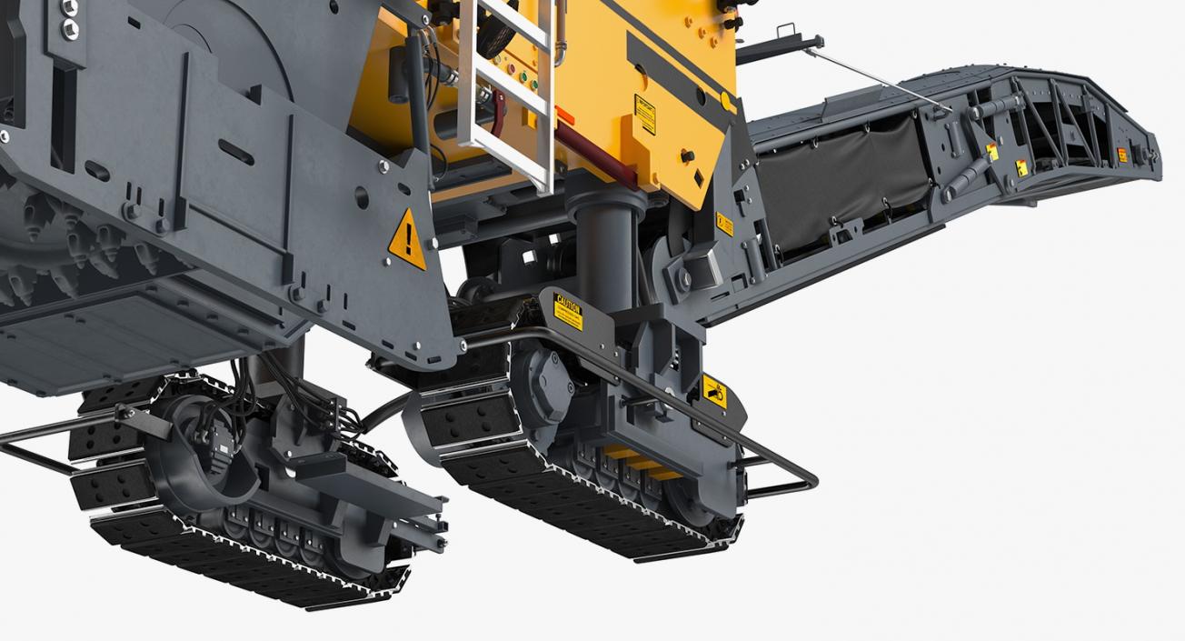 Asphalt Milling Machine Generic Clean Rigged 3D model