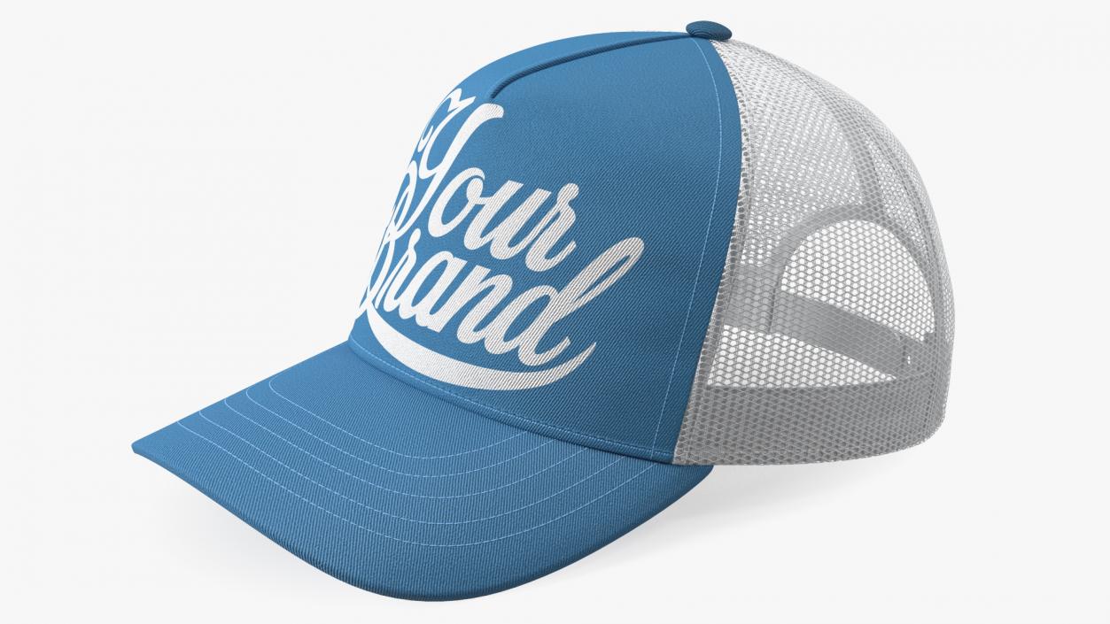 Trucker Cap Your Brand Blue 3D