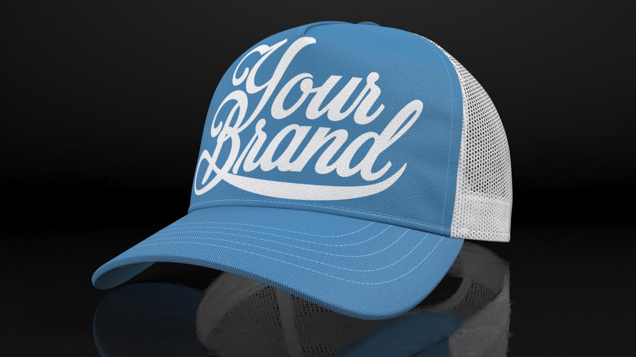 Trucker Cap Your Brand Blue 3D