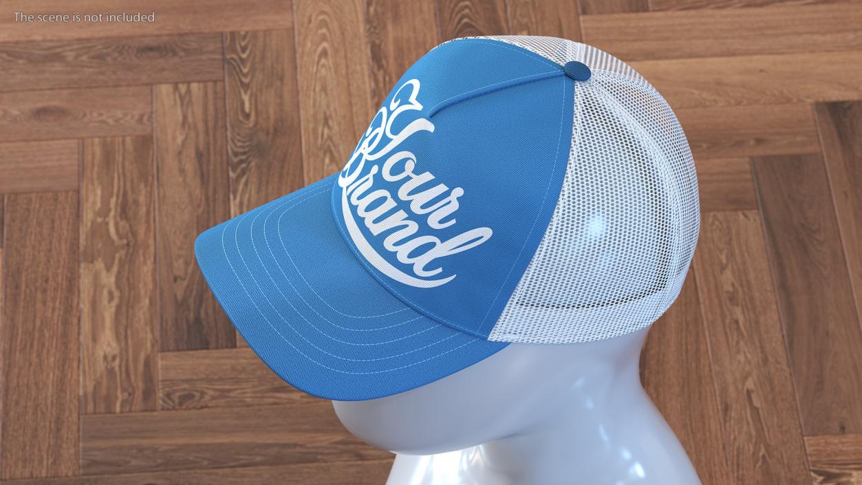 Trucker Cap Your Brand Blue 3D