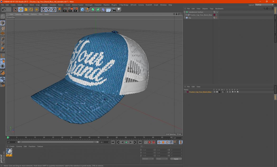 Trucker Cap Your Brand Blue 3D