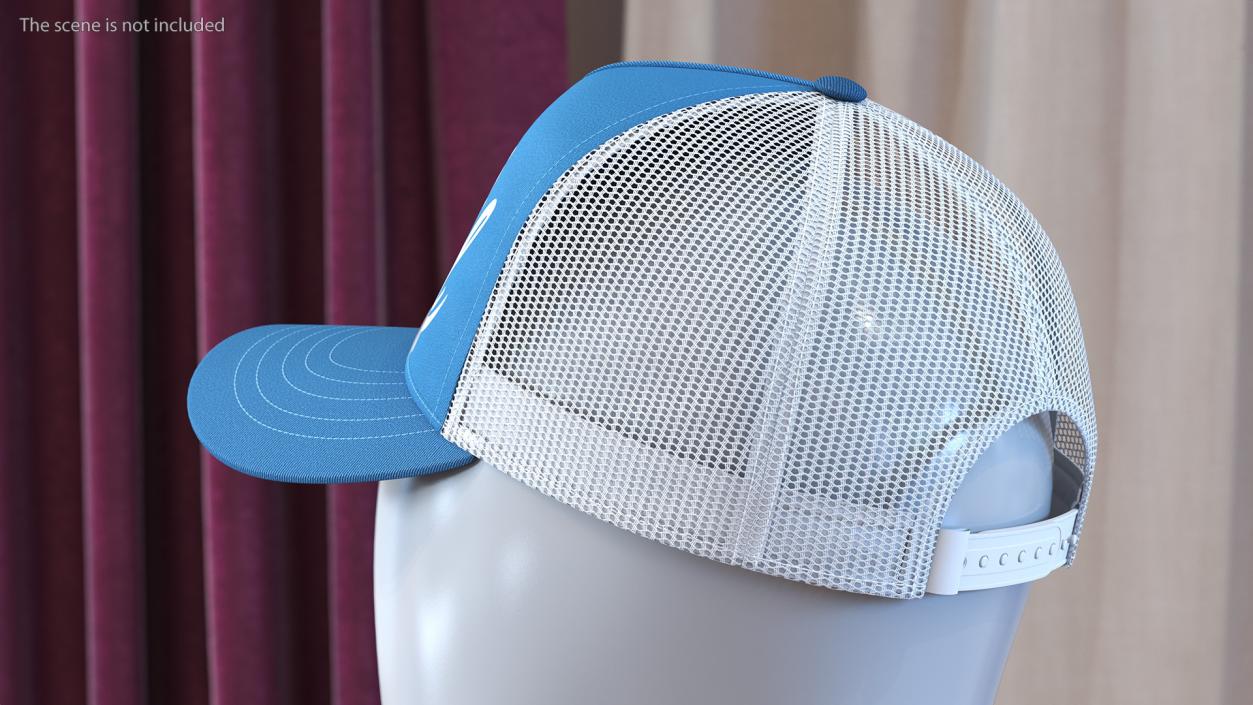 Trucker Cap Your Brand Blue 3D