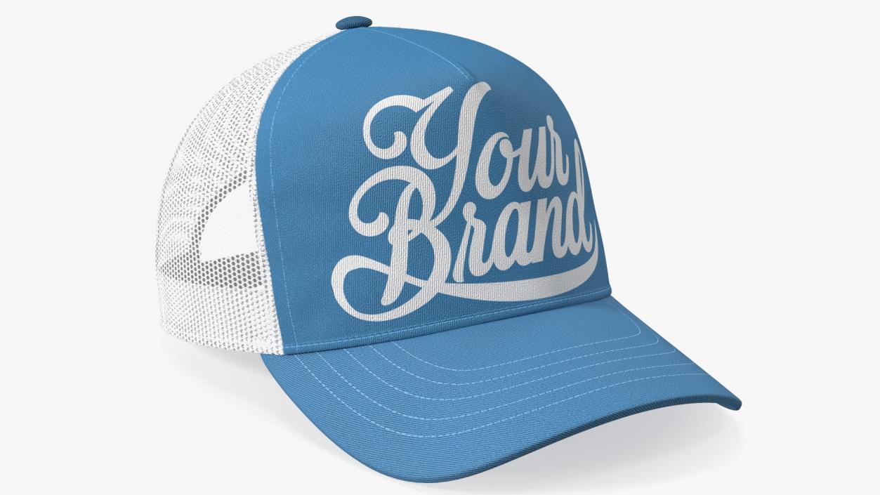 Trucker Cap Your Brand Blue 3D