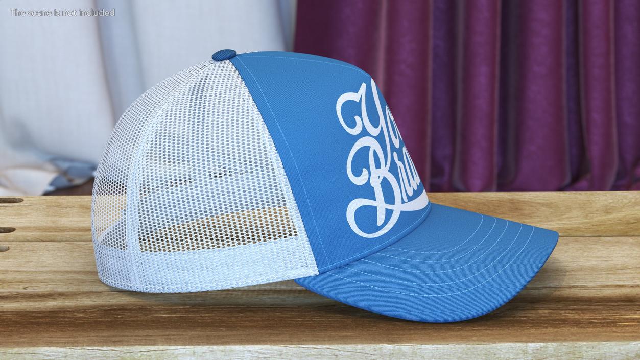 Trucker Cap Your Brand Blue 3D