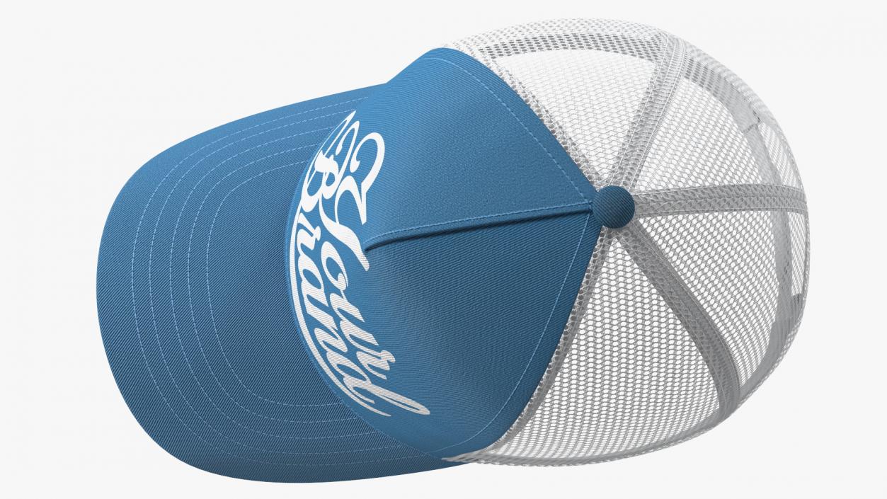 Trucker Cap Your Brand Blue 3D