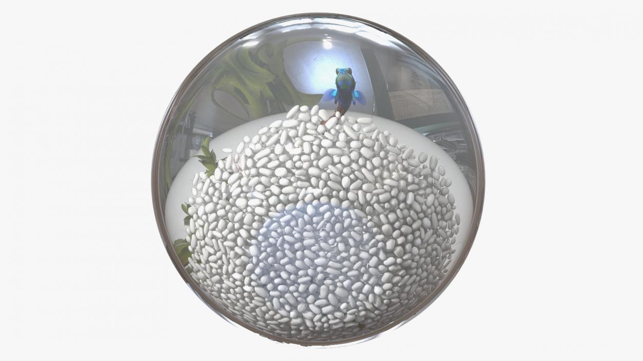 3D Round Aquariums with Fishes Collection model