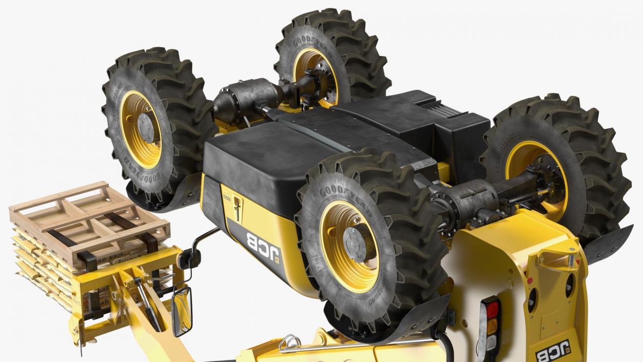 Telescopic Loader With Pallet of Cement Bags 3D model