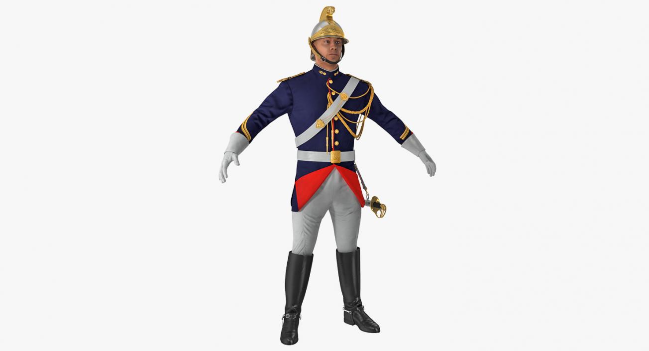 3D French Republican Guard in Traditional Uniform