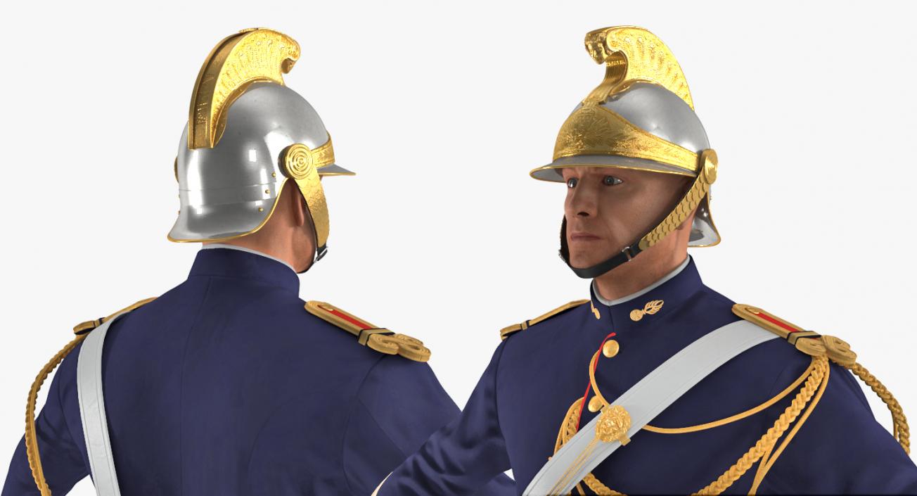 3D French Republican Guard in Traditional Uniform