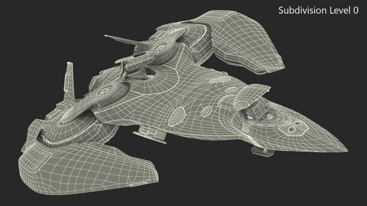 3D model Sci Fi Fighter Jet Blue Rigged