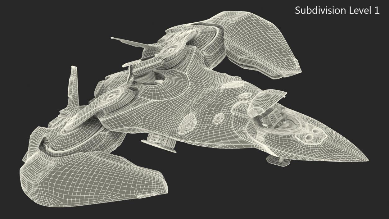 3D model Sci Fi Fighter Jet Blue Rigged