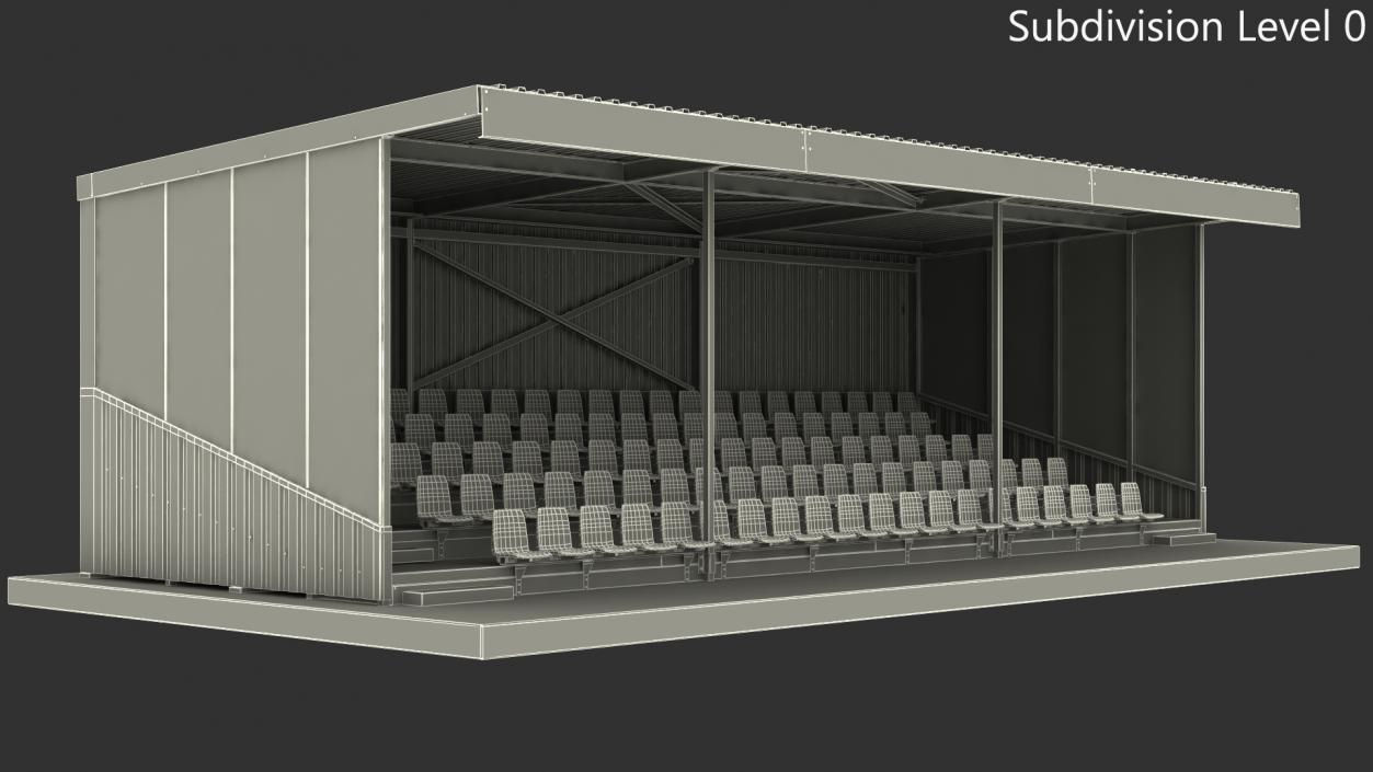 3D Stadium Tribunes with Roof