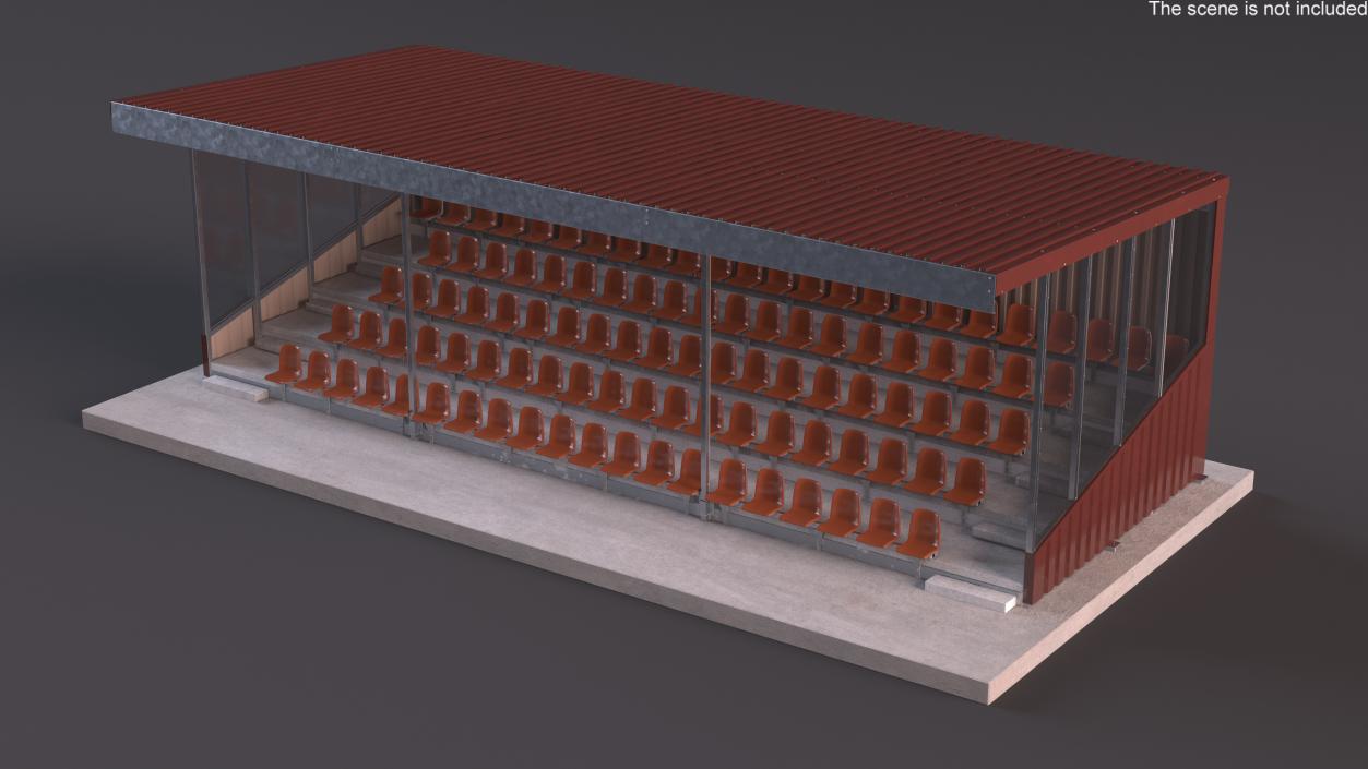 3D Stadium Tribunes with Roof