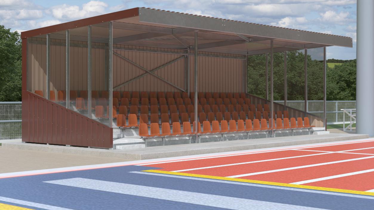 3D Stadium Tribunes with Roof