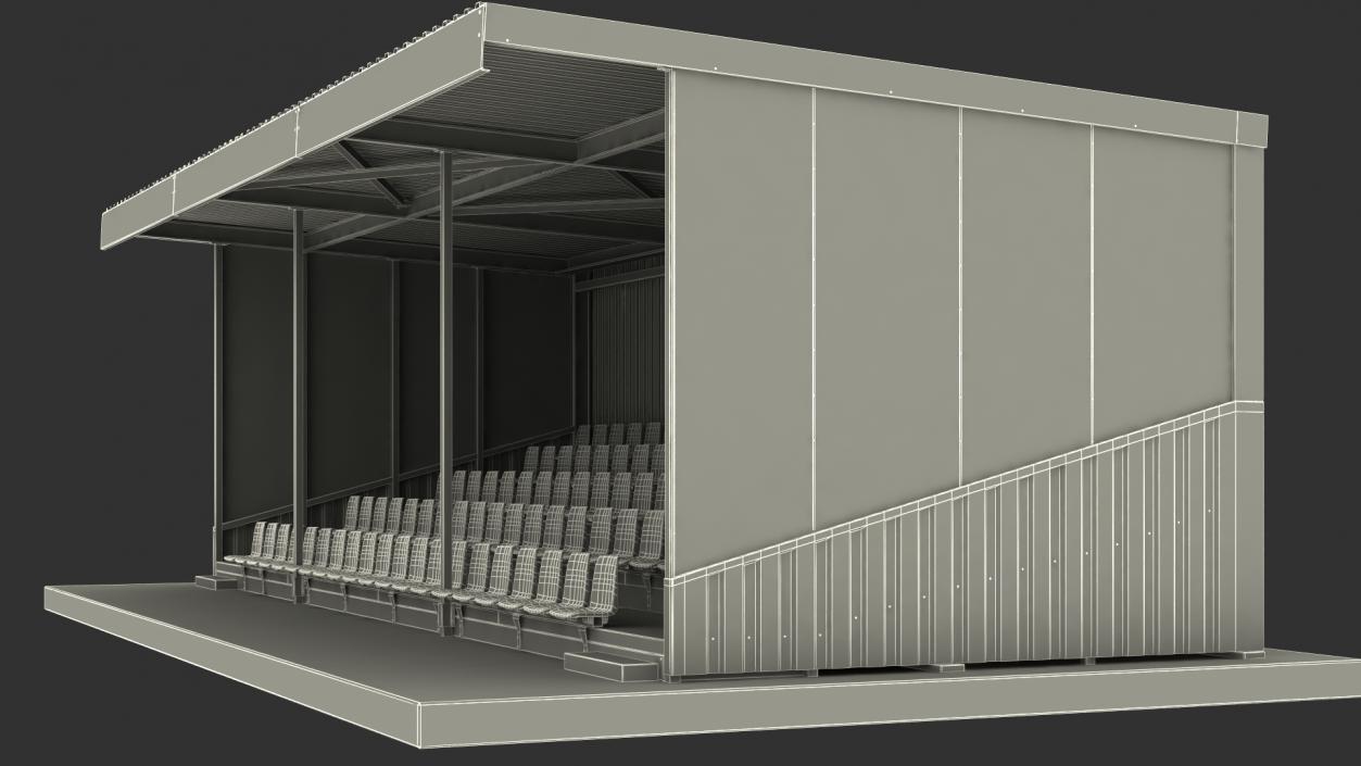 3D Stadium Tribunes with Roof