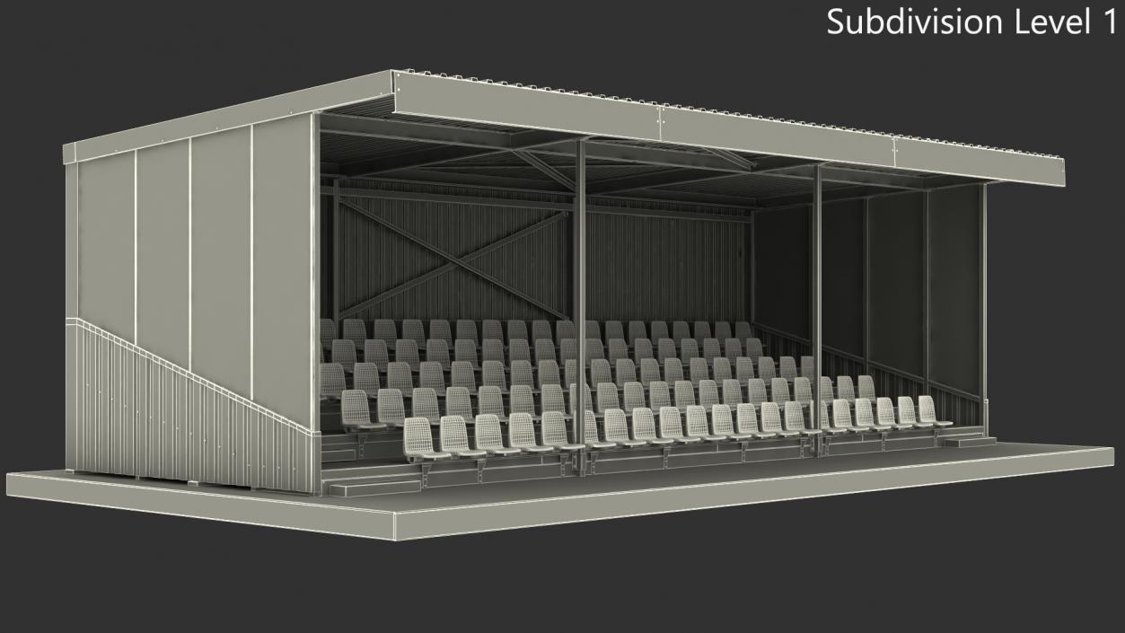 3D Stadium Tribunes with Roof