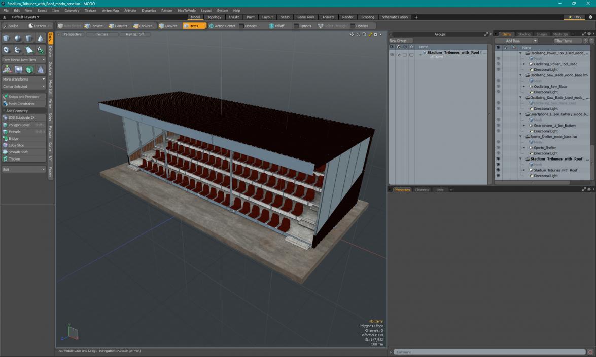 3D Stadium Tribunes with Roof