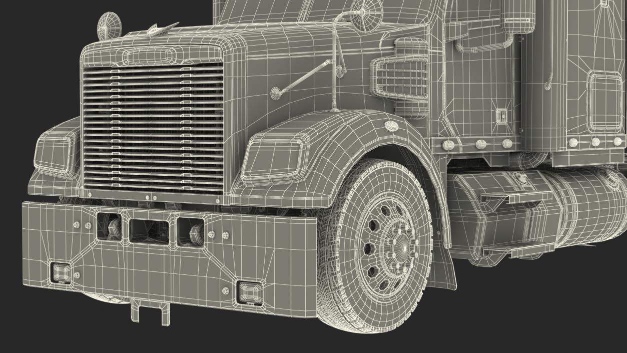 3D 2020 Freightliner 122SD Truck Rigged