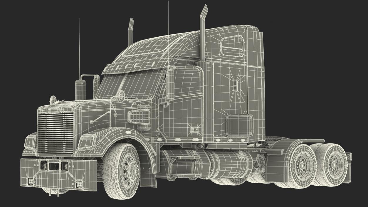 3D 2020 Freightliner 122SD Truck Rigged