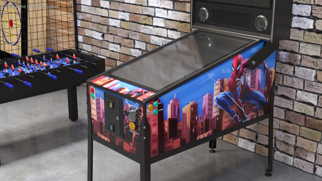 3D Classic Arcade Virtual Pinball Machine model