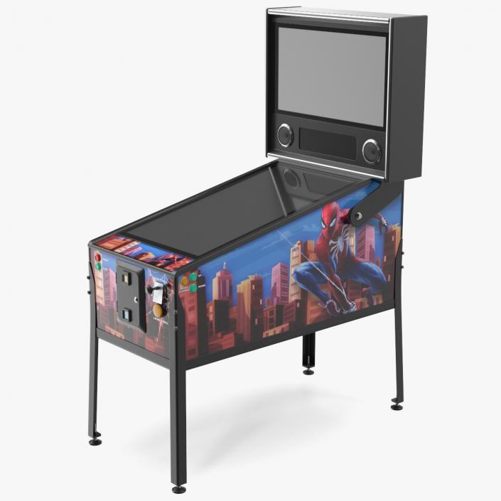 3D Classic Arcade Virtual Pinball Machine model