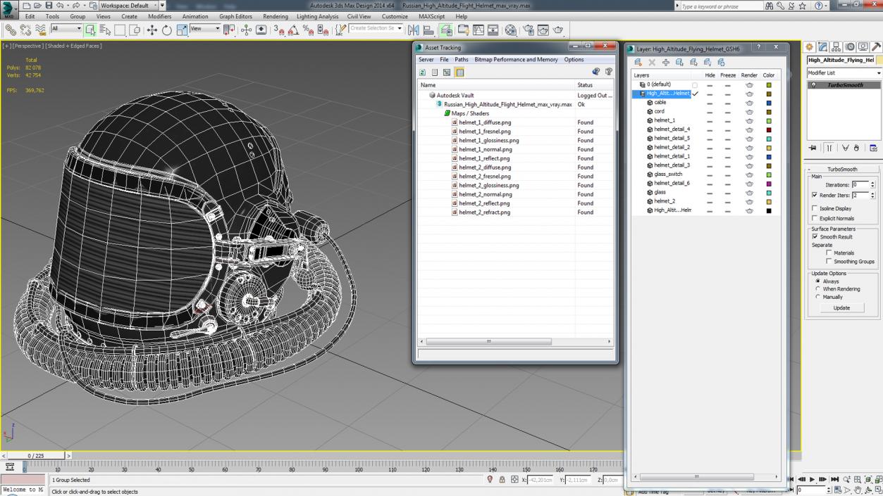 3D model Russian High Altitude Flight Helmet