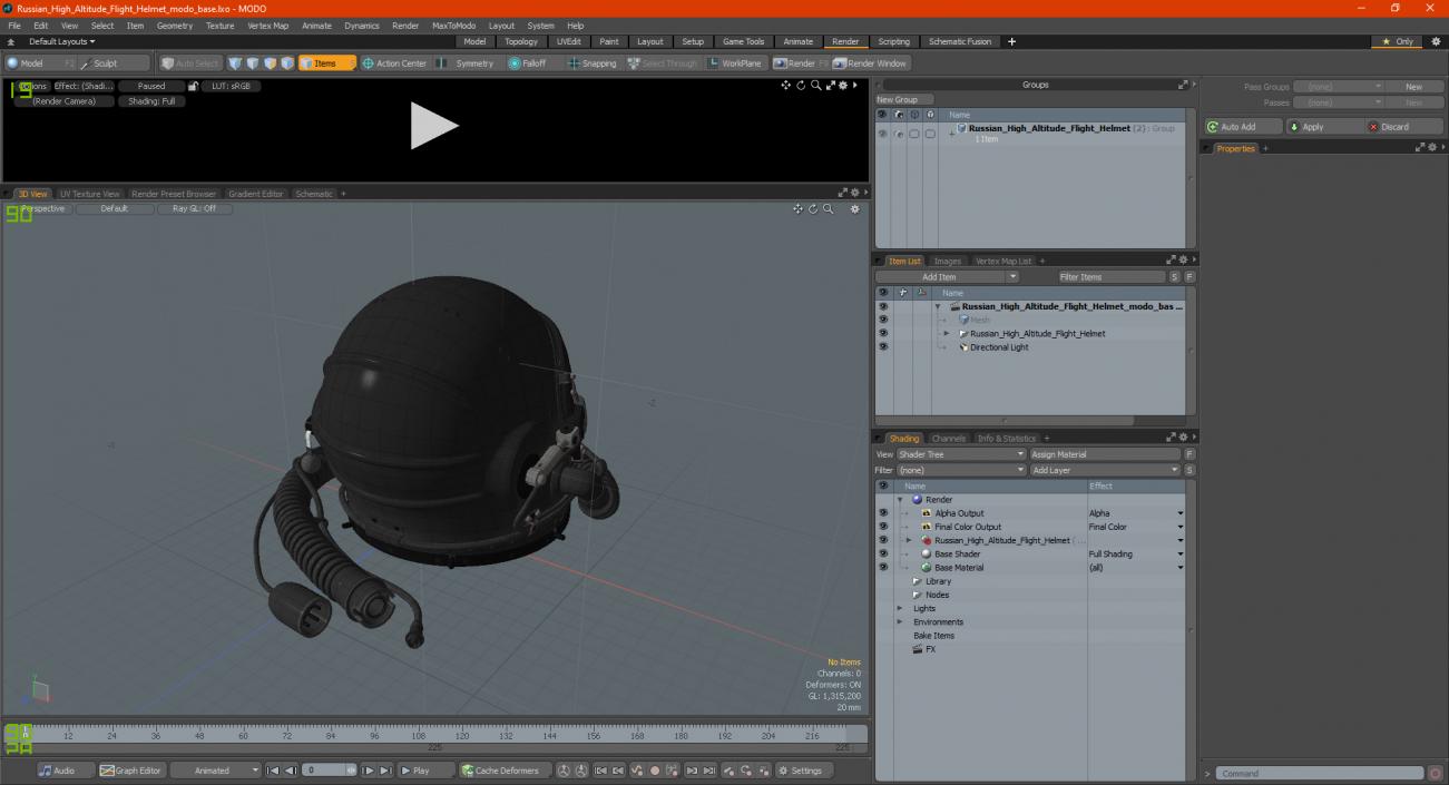 3D model Russian High Altitude Flight Helmet