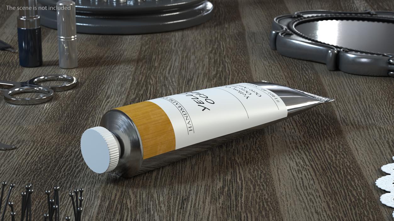 Yellow Ochre Oil Paint Tube 3D