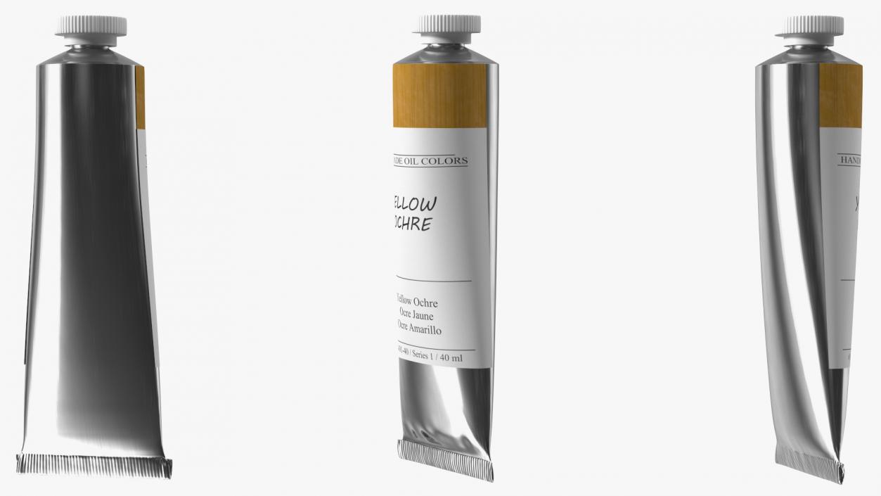 Yellow Ochre Oil Paint Tube 3D