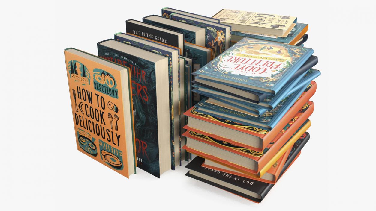 3D Books Stack