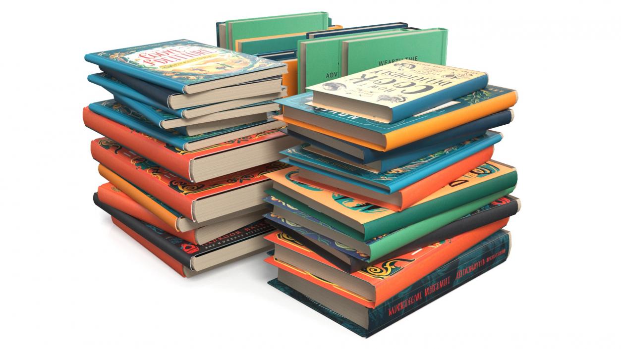 3D Books Stack