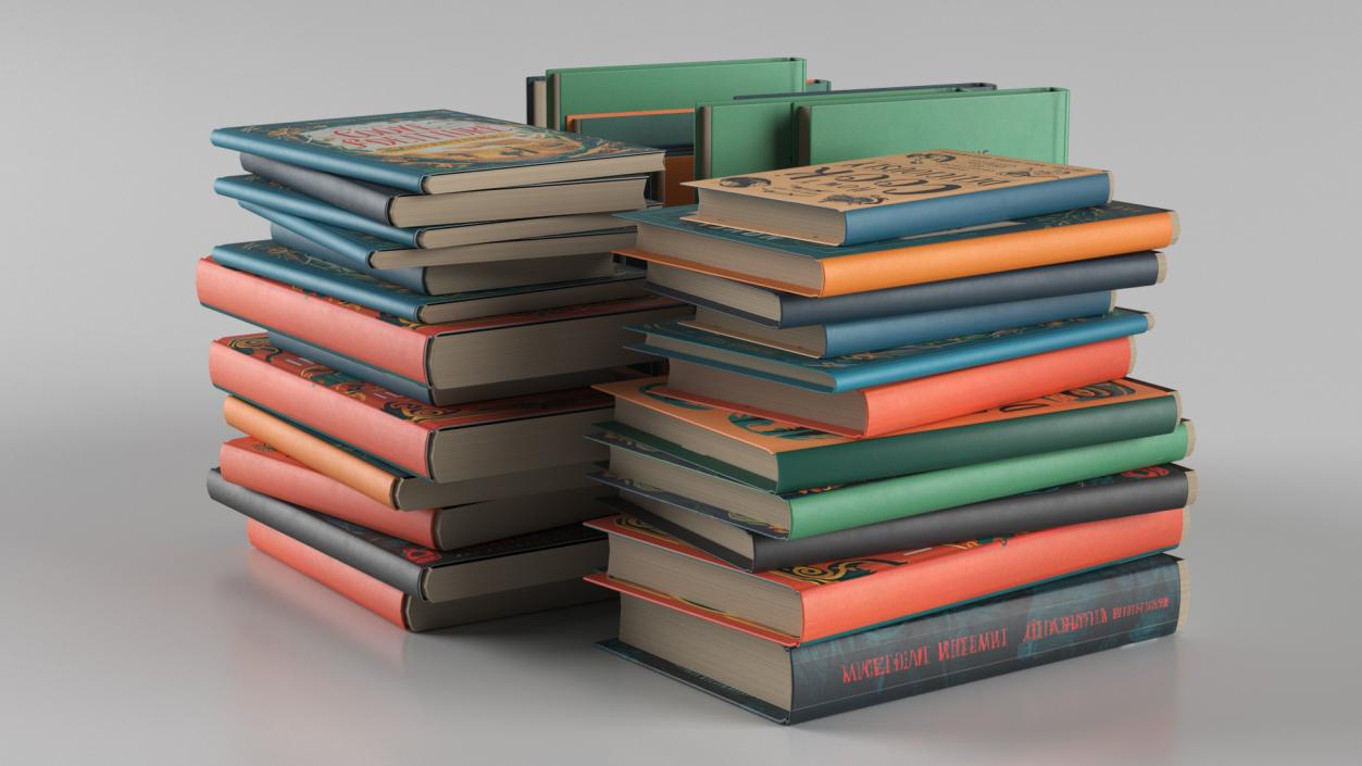 3D Books Stack