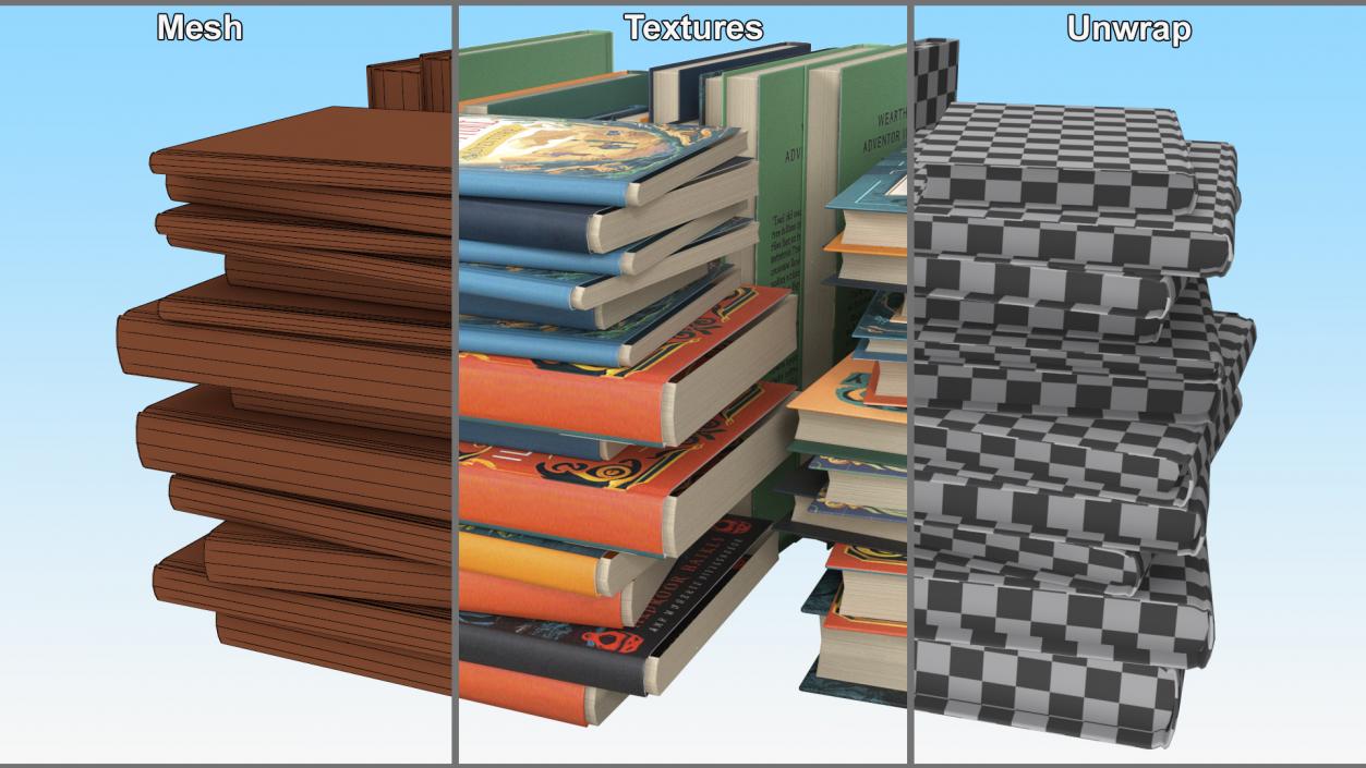 3D Books Stack