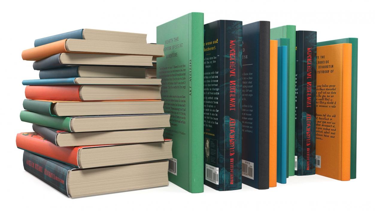 3D Books Stack