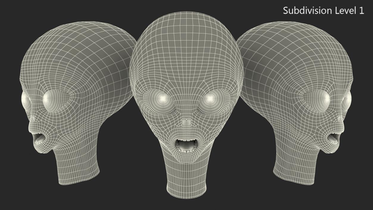 3D Space Alien Head