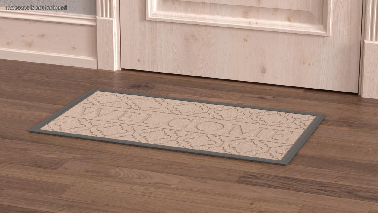 3D Brown Rectangular Door Mats Fur