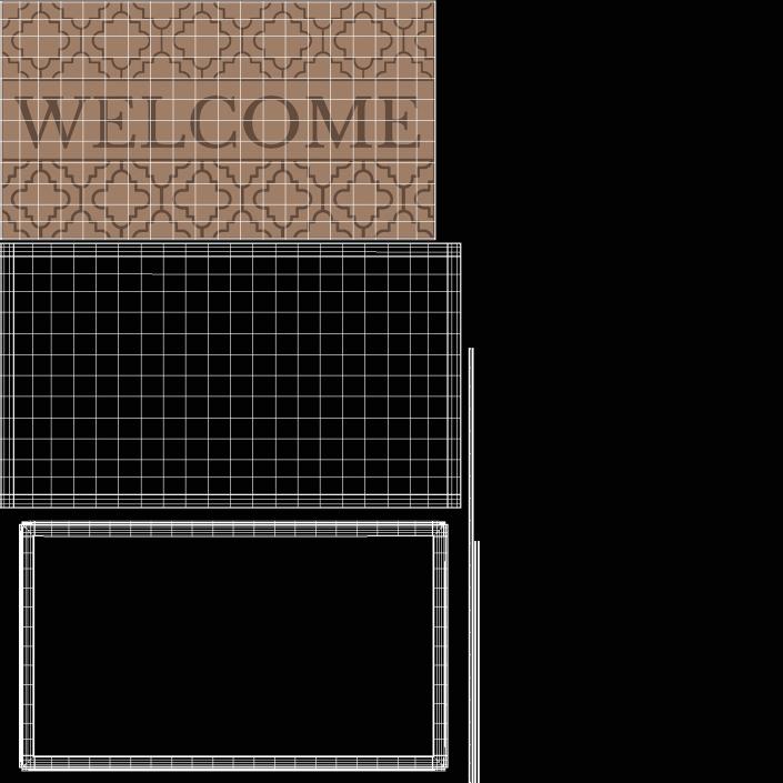 3D Brown Rectangular Door Mats Fur